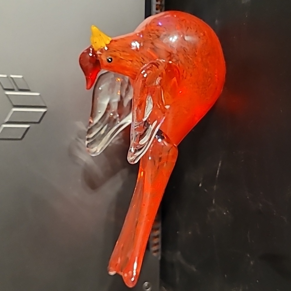 Vintage Murano Style Glass Cardinal Paperweight